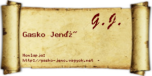 Gasko Jenő névjegykártya